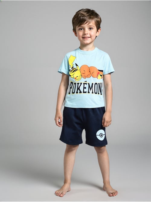 Pijama curto pokémon azul menino | licença oficial - Kiabi Pijama curto pokémon azul menino | licença oficial - Kiabi
