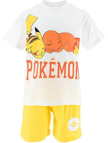 Pijama curto pokémon branco menino | licença oficial