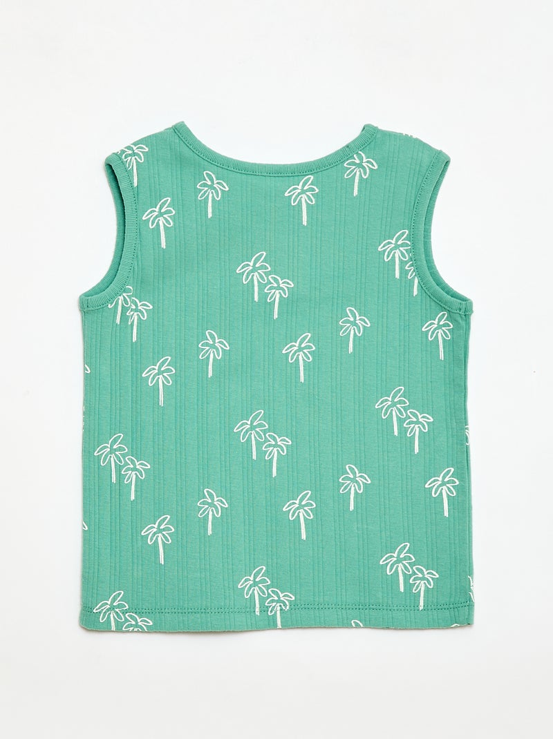 Pijama curto regata + calções - 2 peças Verde - Kiabi