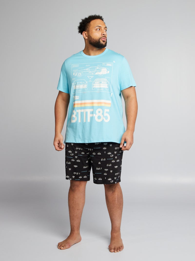 Pijama curto 'Regresso ao Futuro'  - 2 peças PRETO - Kiabi