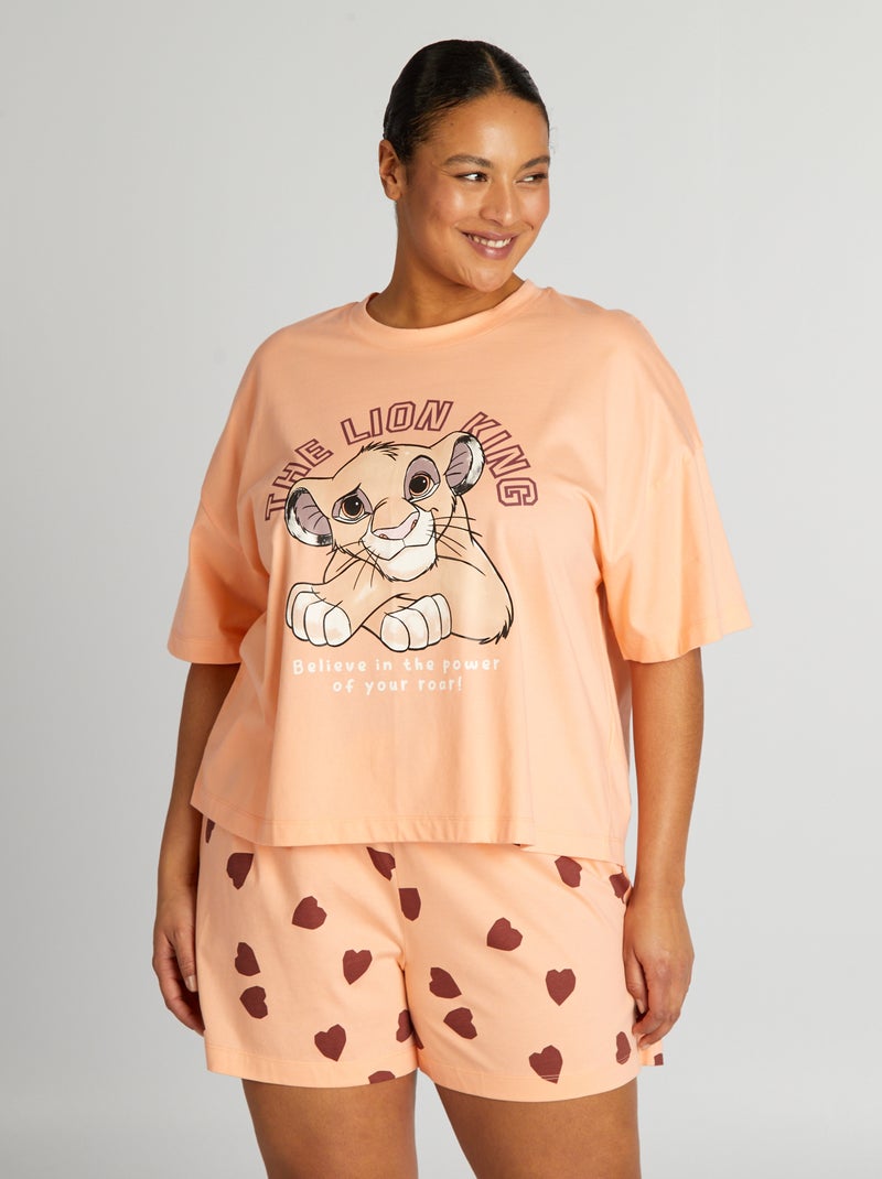 Pijama curto 'Simba' em jersey - 2 peças LARANJA - Kiabi