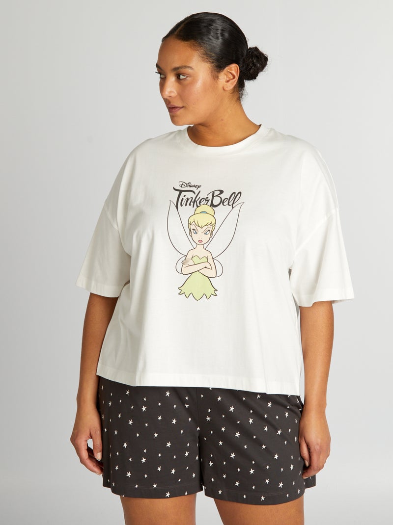 Pijama curto 'Sininho' em jersey - 2 peças BRANCO - Kiabi