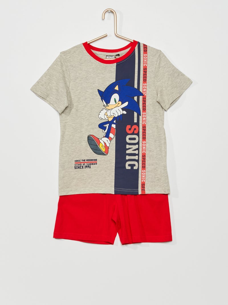 Pijama curto 'Sonic'  - 2 peças CINZA - Kiabi