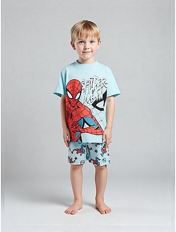 Pijama curto spider-man azul menino | licença oficial