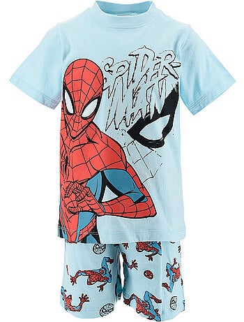 Pijama curto spider-man azul menino | licença oficial