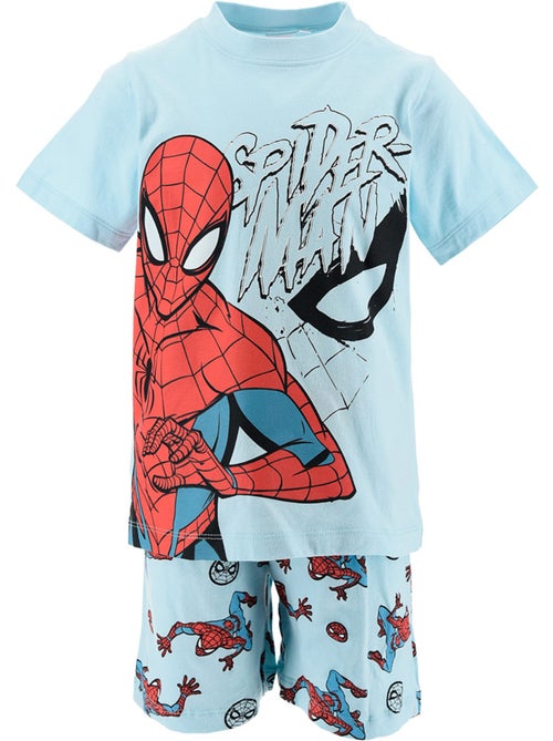 Pijama curto spider-man azul menino | licença oficial - Kiabi Pijama curto spider-man azul menino | licença oficial - Kiabi