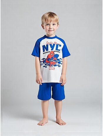 Pijama curto spider-man branco menino | licença oficial
