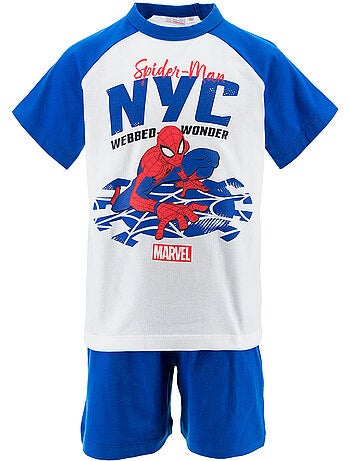 Pijama curto spider-man branco menino | licença oficial