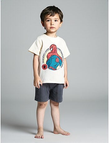 Pijama curto spider-man branco menino | licença oficial