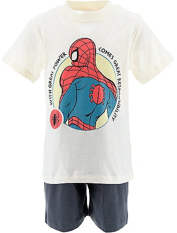 Pijama curto spider-man branco menino | licença oficial