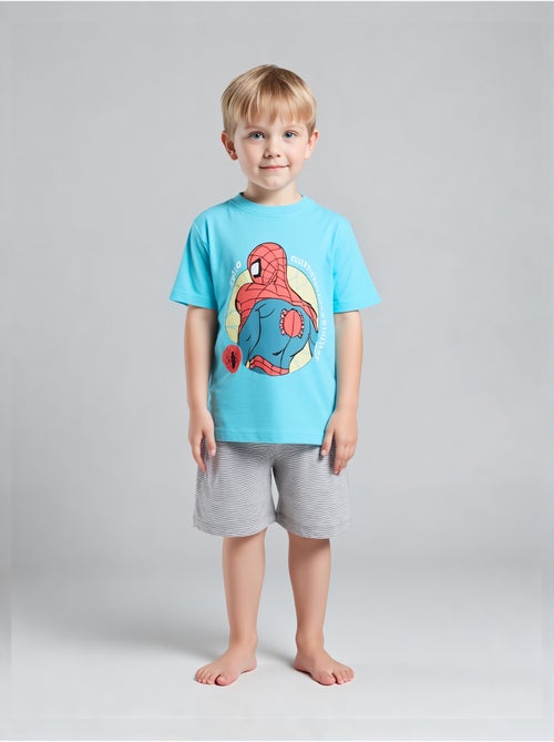 Pijama curto spider-man turquesa menino | licença oficial - Kiabi Pijama curto spider-man turquesa menino | licença oficial - Kiabi