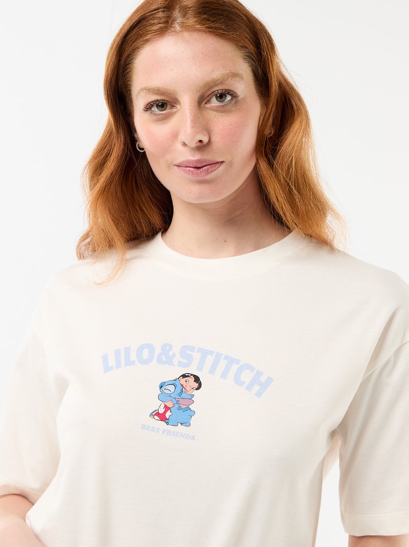 Pijama curto "Stitch" - 2 peças Branco - Kiabi