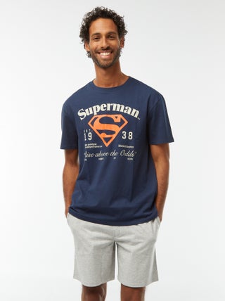 Pijama curto 'Super-Homem' 'DC Comics' - 2 peças