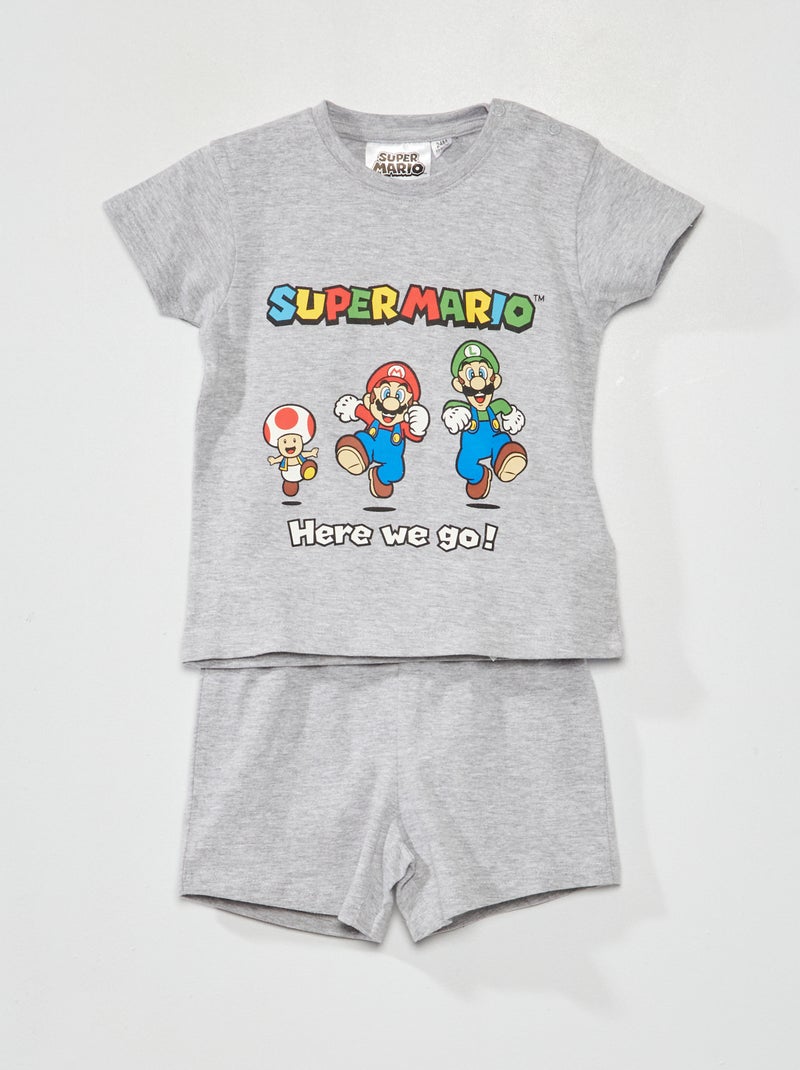 Pijama curto 'Super Mario' CINZA - Kiabi