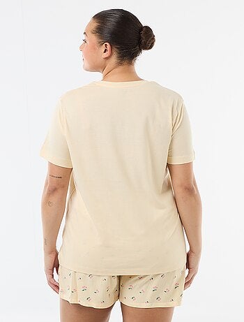 Pijama curto t-shirt + calções - 2 peças