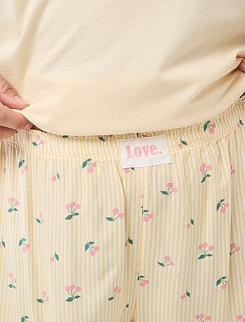 Pijama curto t-shirt + calções - 2 peças