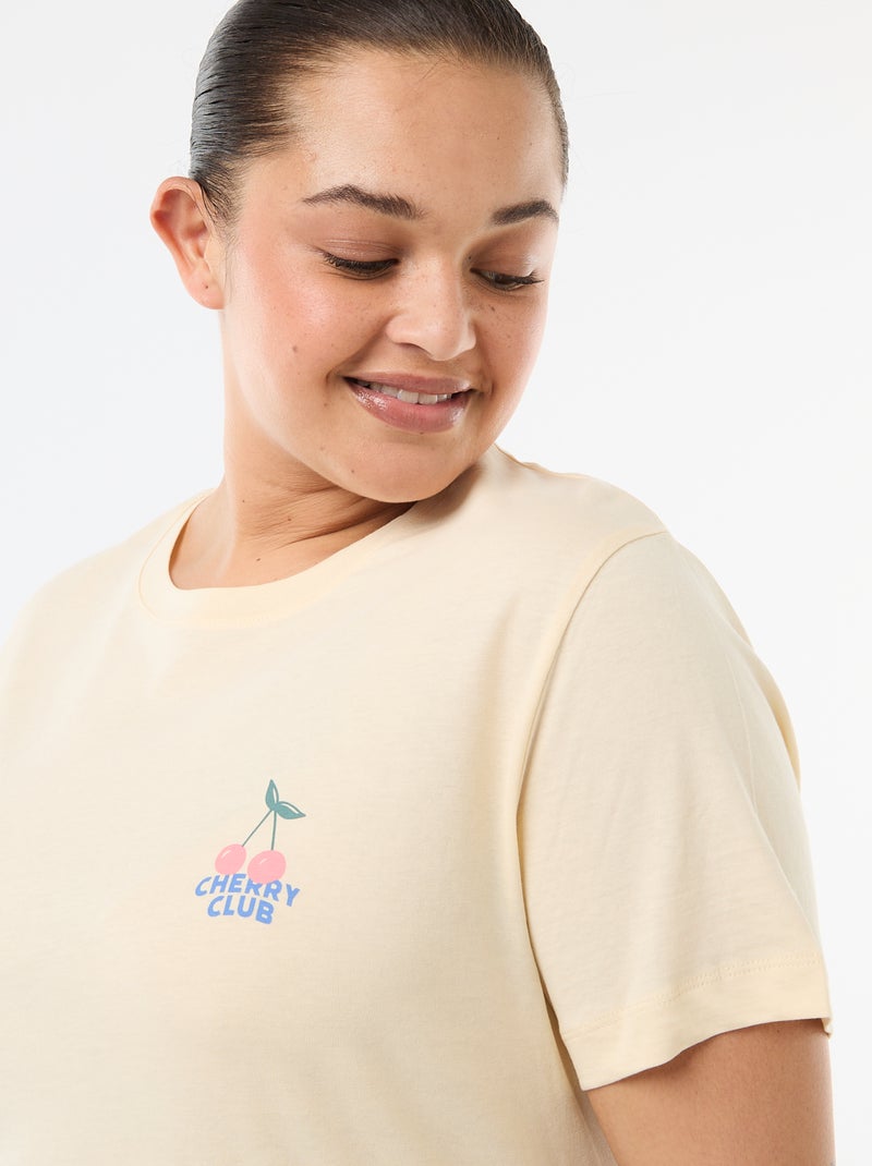 Pijama curto t-shirt + calções - 2 peças Amarelo - Kiabi
