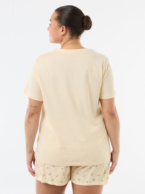 Pijama curto t-shirt + calções - 2 peças - Kiabi