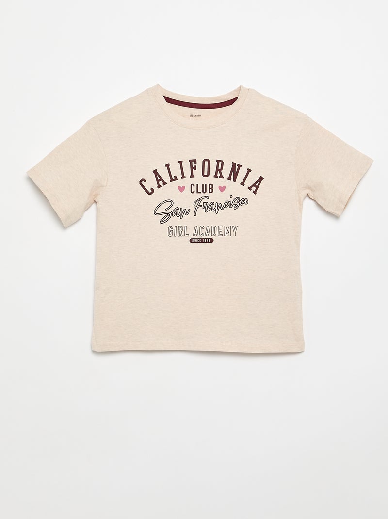 Pijama curto t-shirt + calções - 2 peças Vermelho - Kiabi