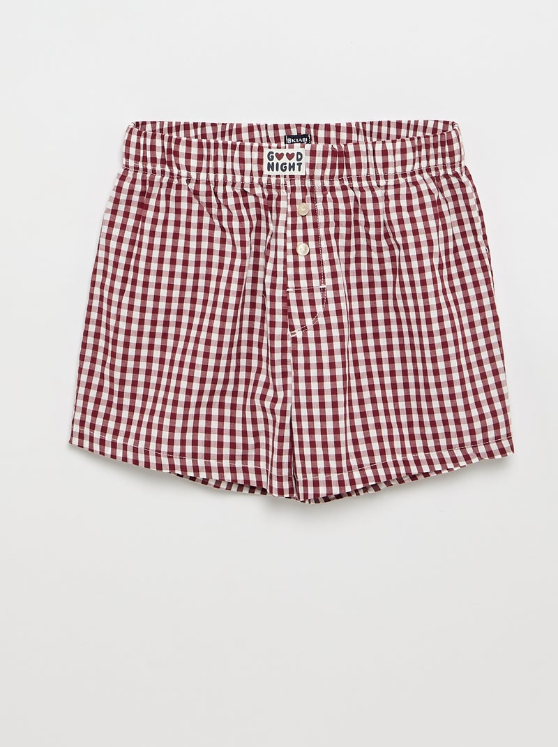 Pijama curto t-shirt + calções - 2 peças Vermelho - Kiabi