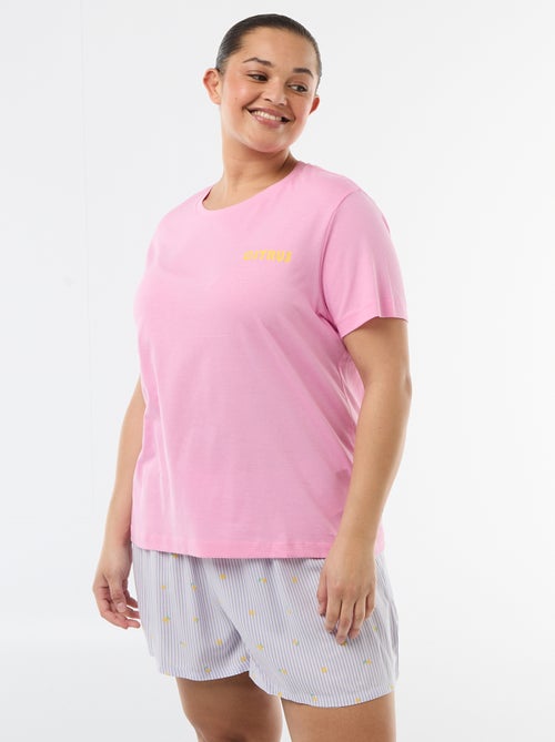 Pijama curto t-shirt + calções - 2 peças - Kiabi