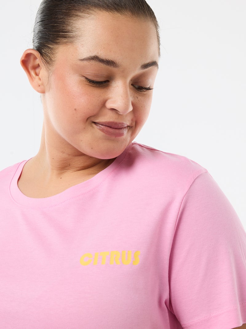 Pijama curto t-shirt + calções - 2 peças Violeta - Kiabi
