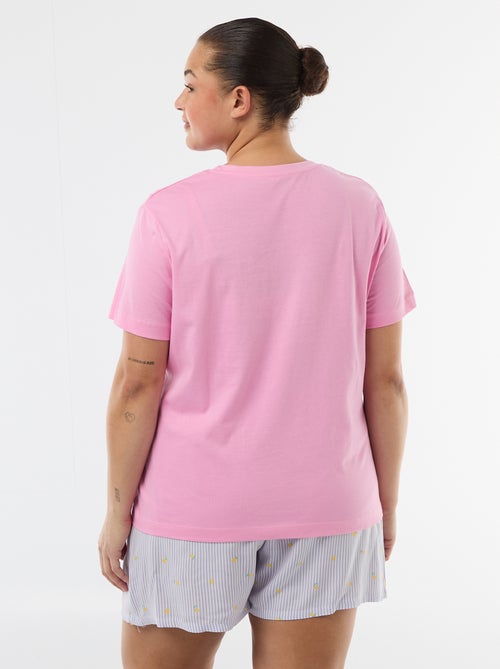 Pijama curto t-shirt + calções - 2 peças - Kiabi