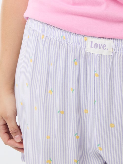 Pijama curto t-shirt + calções - 2 peças - Kiabi