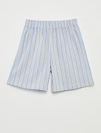 Pijama curto t-shirt + calções às riscas - 2 peças