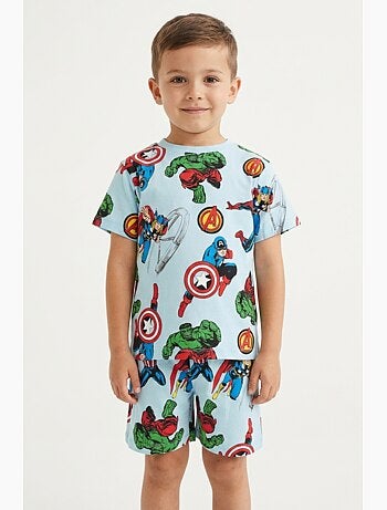 Pijama curto t-shirt + calções avengers menino | licença oficial