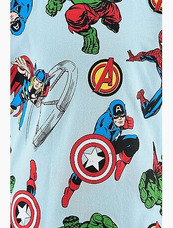 Pijama curto t-shirt + calções avengers menino | licença oficial