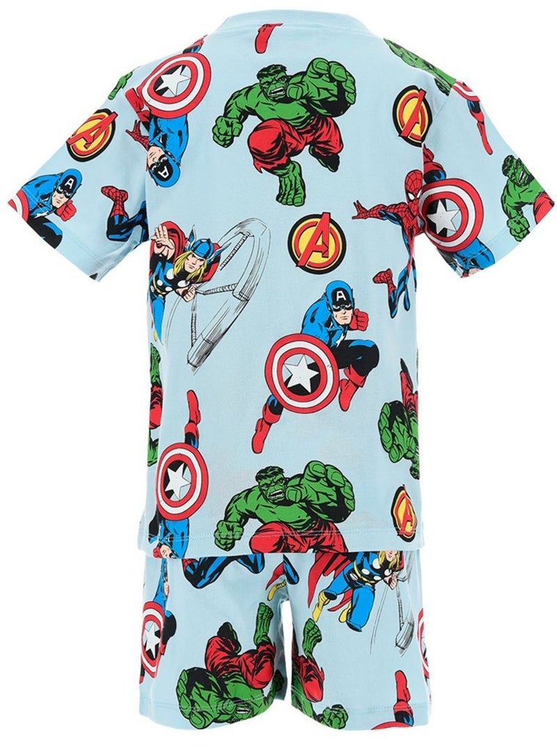Pijama curto t-shirt + calções avengers menino | licença oficial Azul - Kiabi