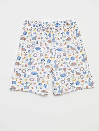 Pijama curto t-shirt + calções com estampado - 2 peças