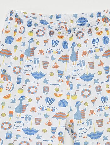 Pijama curto t-shirt + calções com estampado - 2 peças