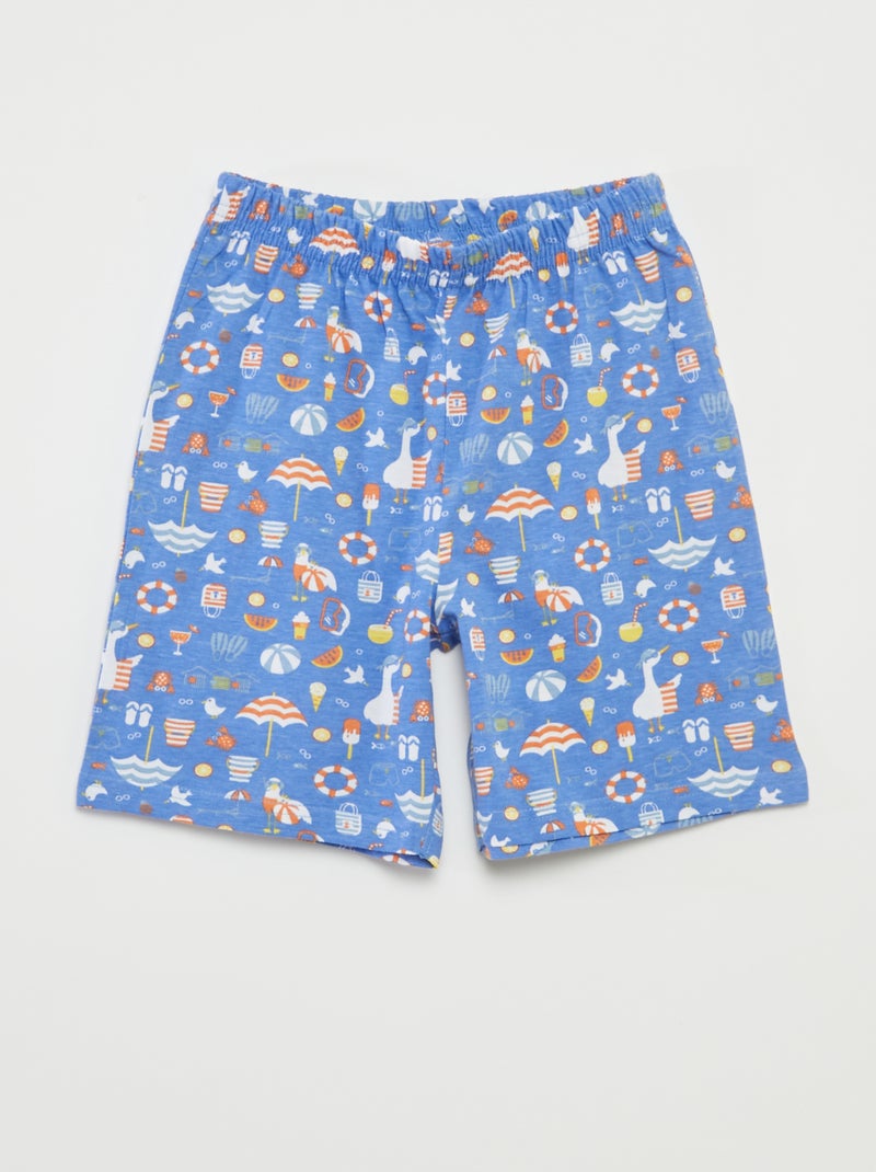 Pijama curto t-shirt + calções com estampado - 2 peças BRANCO - Kiabi