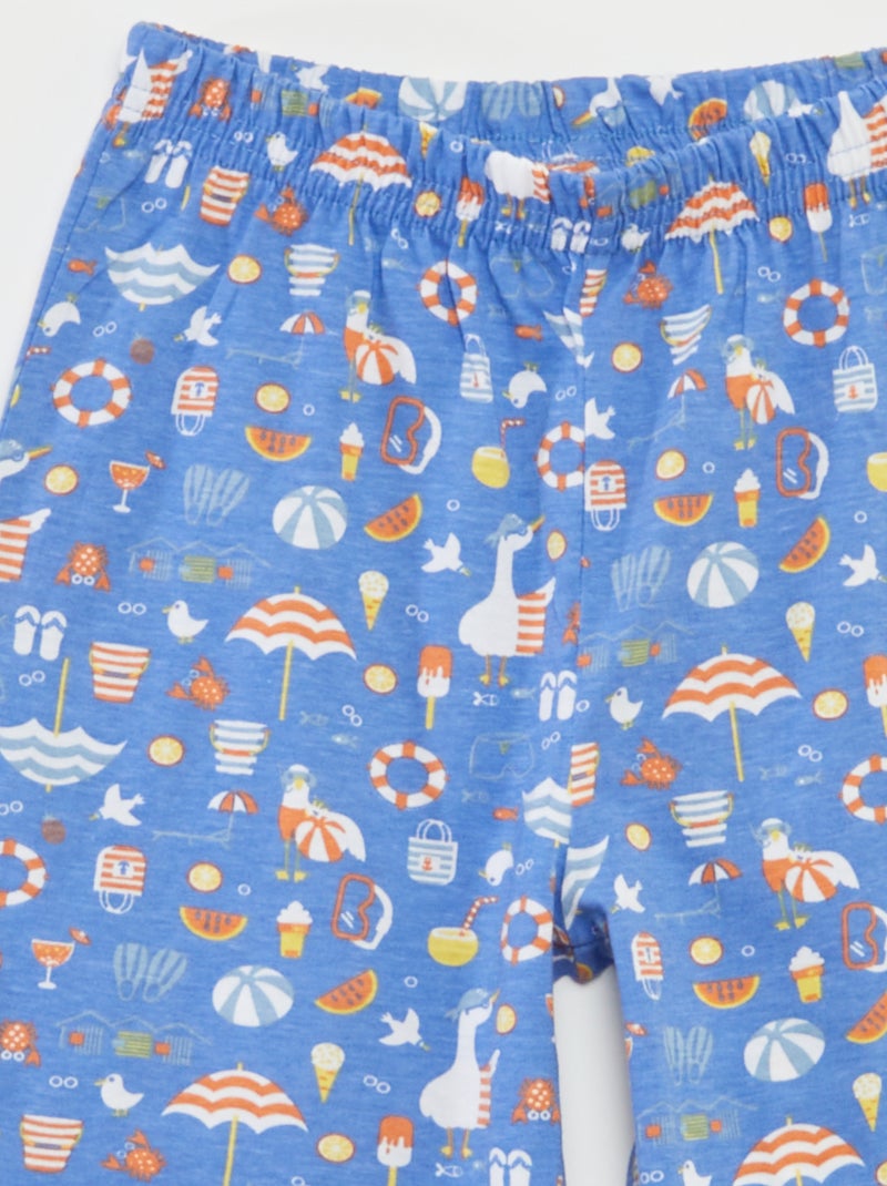 Pijama curto t-shirt + calções com estampado - 2 peças BRANCO - Kiabi