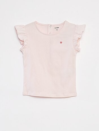 Pijama curto t-shirt + calções com folhos - 2 peças