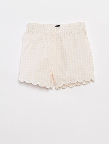 Pijama curto t-shirt + calções com folhos - 2 peças