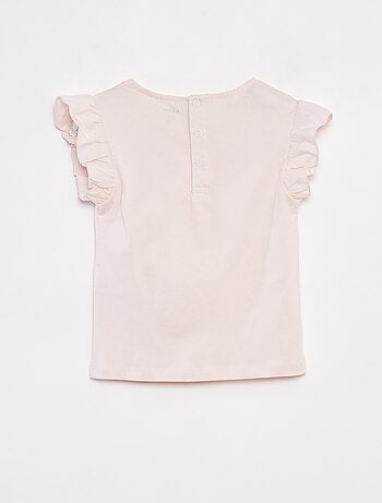 Pijama curto t-shirt + calções com folhos - 2 peças