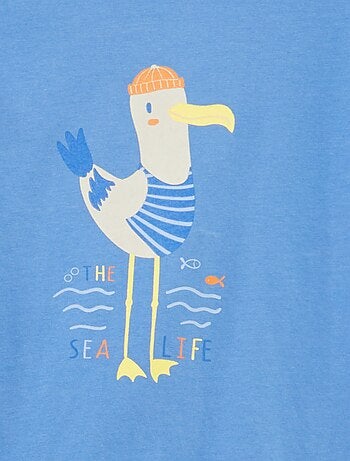 Pijama curto t-shirt + calções com riscas - 2 peças