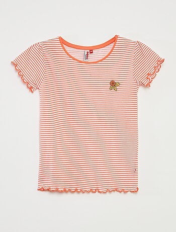 Pijama curto t-shirt + calções com riscas - 2 peças