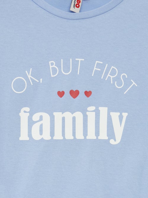 Pijama curto t-shirt + calções 'Dia da Mãe' - 2 peças - Kiabi