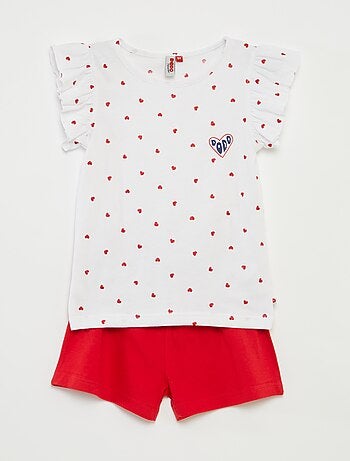 Pijama curto t-shirt + calções 'Dia da Mãe' - 2 peças