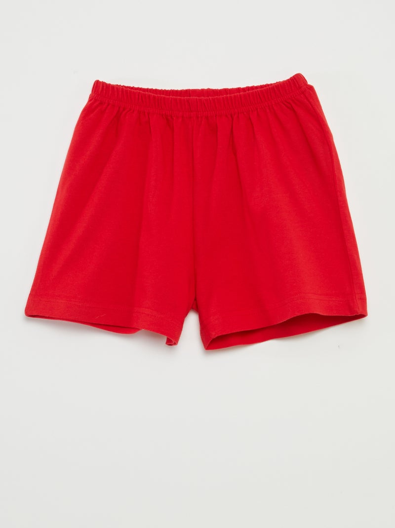 Pijama curto t-shirt + calções 'Dia da Mãe' - 2 peças VERMELHO - Kiabi
