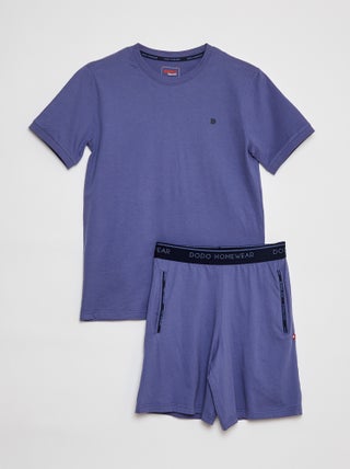 Pijama curto t-shirt + calções em jersey - 2 peças