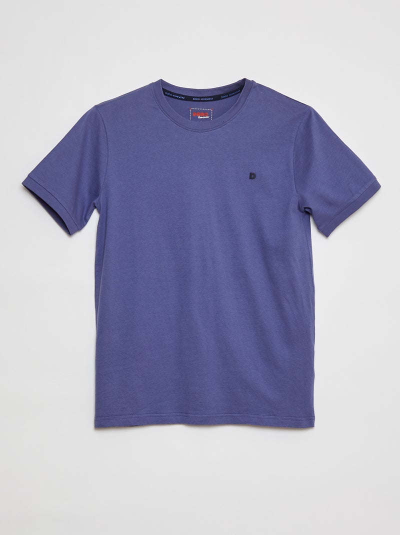 Pijama curto t-shirt + calções em jersey - 2 peças AZUL - Kiabi