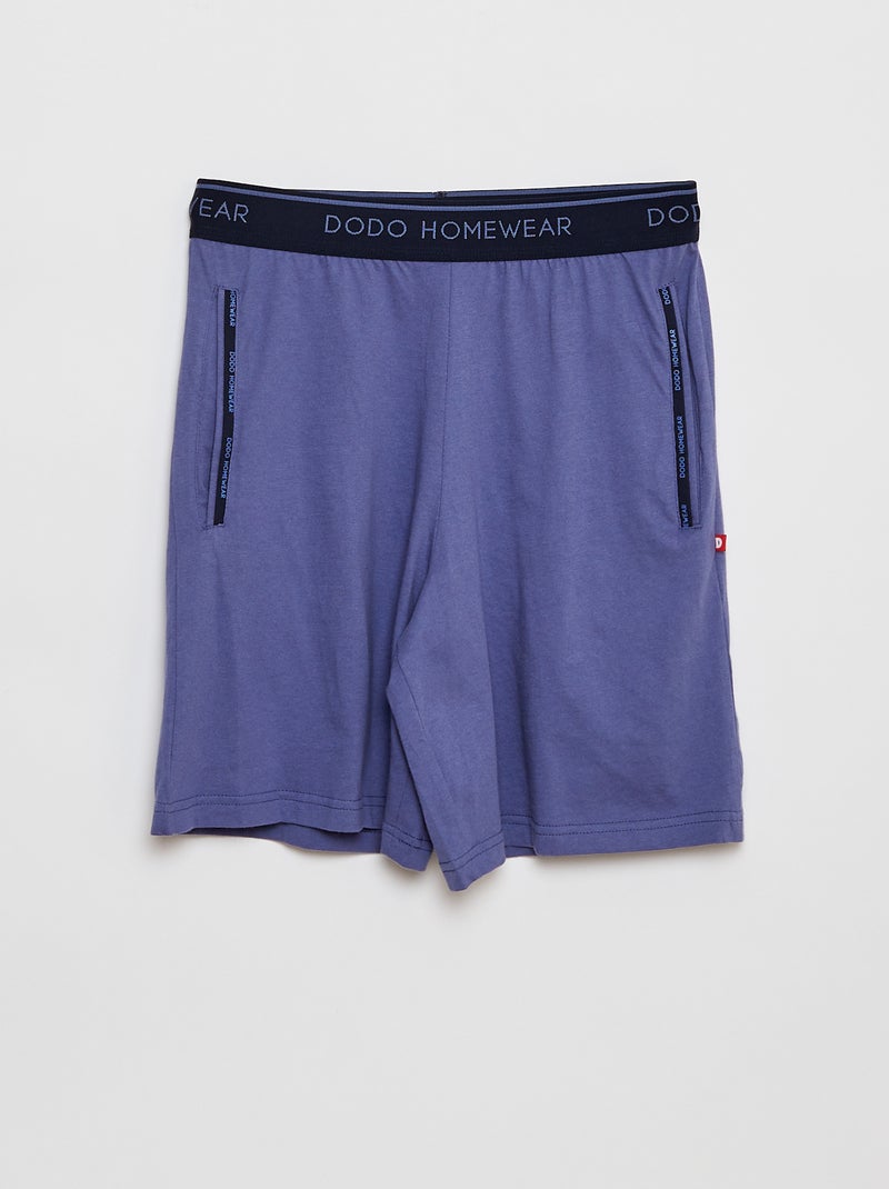 Pijama curto t-shirt + calções em jersey - 2 peças AZUL - Kiabi