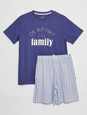 Pijama curto t-shirt + calções em jersey - 2 peças