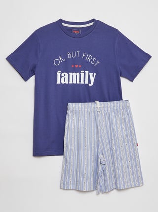 Pijama curto t-shirt + calções em jersey - 2 peças