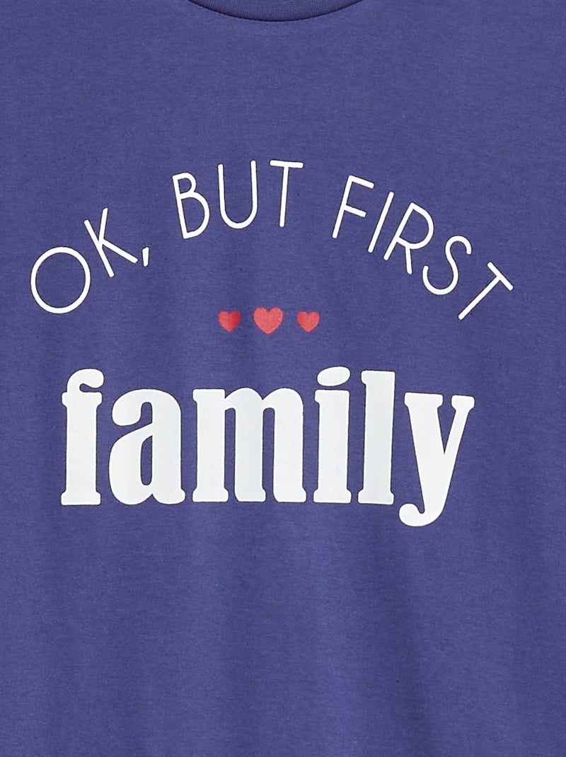 Pijama curto t-shirt + calções em jersey - 2 peças AZUL - Kiabi